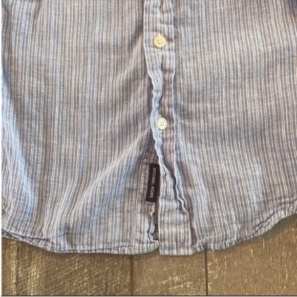 MICHAEL Michael Kors Size Small Blue Button Down Casual Shirt - Picture 3 of 6